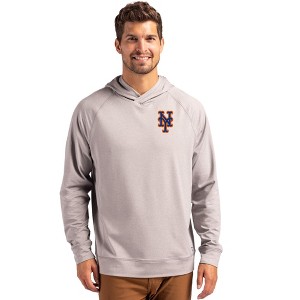New York Mets Cutter & Buck Adapt Knit Recycled Mens Heathered Hooded Pullover - 1 of 1