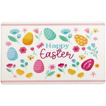 Northlight 29" Pastel Eggs and Chicks "Happy Easter" Kitchen Comfort Mat