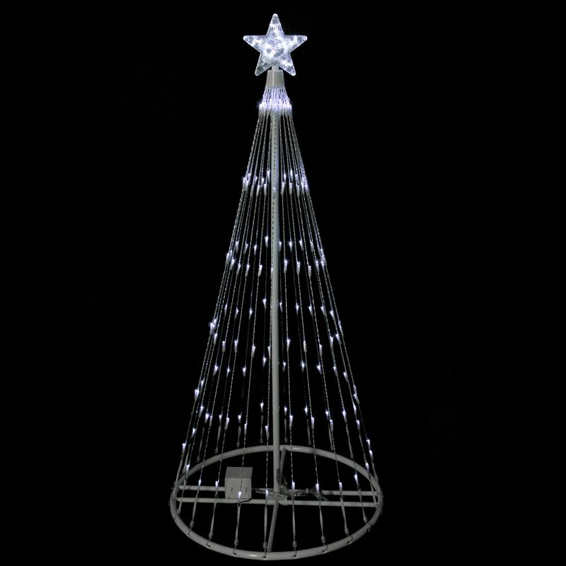 Northlight 4' Prelit Artificial Christmas Tree LED Light Show Cone Outdoor Decoration - White Light, 2 of 6