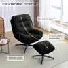 Velvet Rocking and Swivel Ergonomic Lounge Chair with Ottoman, High-Density Foam, Wide Armrests and Sturdy Metal Base - 4 of 4