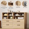 ODK Modern Dresser & Storage Cabinet with 4 Drawers, 6 Cubbies & 6 Adjustable Shelves - Oak Finish TV Stand Chest for Bedroom, Living Room, Hallway - 4 of 4