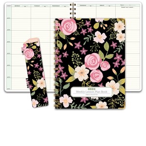 Elan Publishing Company W101FT-33 Fashion Teacher Planner Set - BLACK FLORAL - 1 of 4