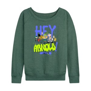 Women's - Hey Arnold! - Retro Arnold Since 96 Lightweight French Terry Wide Neck Long Sleeve Shirt - 1 of 4