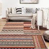 2x6 FT Vintage Patchwork Runner Rug,Washable Grey Non-Slip Geometric Carpet, Stain-Resistant IndigenousSoft Low-Pile Foldable Floor Mat - 3 of 4