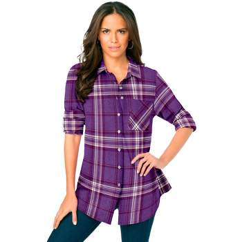 Roaman's Women's Plus Size Flannel Tunic