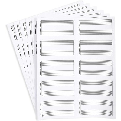 Bright Creations 150-Count Music Manuscript Stickers, Total 15 Sheets Preprinted Double Staff (4"x2" each)