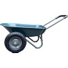 Dual-Wheel Heavy-Duty Poly Yard Dump Cart,1200 Lb Haul Capacity, Towable Utility Wagon with Built-in Stand for Landscaping and Gardening - 2 of 4