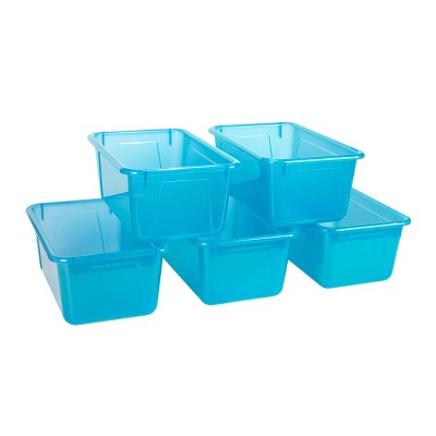 5pk Small Cubby Bin Tint Teal - Storex