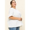 Slickblue Women's Pullover Top, Lace Hem Accent, 3/4 Sleeve Terry Blouse, Versatile Style, Charcoal, 1XL - 4 of 4