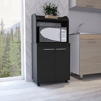 NicBex Mobile Kitchen Island Cart Morden Kitchen Carts on Wheels with Storage with 4 Storage Shelves and 2 Cabinet Doors for Kitchen