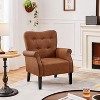 Yaheetech Mid-century Modern Faux Leather Accent Chair Armchair, Retro Brown - 2 of 4
