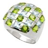 Slickblue Polished 925 Sterling Silver Ring with Blue and Green CZ Stones, Multicolor Round Design, Size 5 & 10 - 3 of 3