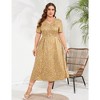 LXT-Maxi Dress Womens Summer Casual Boho Floral Empire Waist Plus Size Flowy Dress for Curvy Women - 4 of 4
