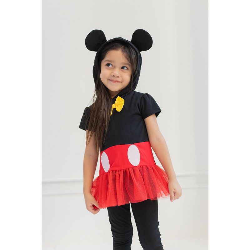 Disney Minnie Mouse Winnie the Pooh Pixar Toy Story Mickey Mouse Girls Cosplay T-Shirt Dress and Leggings Outfit Set Little Kid to Big Kid, 4 of 8