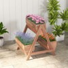 Tangkula Vertical Raised Garden bed Wood Tiered Plant Stand w/ 3 Planter Containers Drainage Holes for Vegetables Flowers Herbs Growing 21” x 8” x 8.5”/40” x 10” x 8.5” - 2 of 4