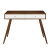 Kate and Laurel Finco Rectangle Wood Console Table, 36x12x30, Walnut Brown and White - 2 of 4