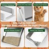 Stainless Steel Cat Litter Box with Dual Filter, High Sides, 18L Capacity for Kittens, Ferrets, Rabbits & Small Pets - 4 of 4