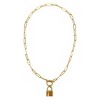 Adornia Tarnish Resistant 14k Gold Plated Lock Paper Clip Chain Toggle Necklace - 4 of 4