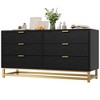 Dresser for Bedroom, 53.5” Large Dresser Organizer, 6 Drawer Dresser with Golden Metal Handle and Legs, Dressers with Drawers - 4 of 4