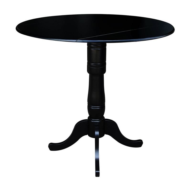 Davidson Round Dual Drop Leaf Pedestal Table Black - International Concepts, 3 of 10