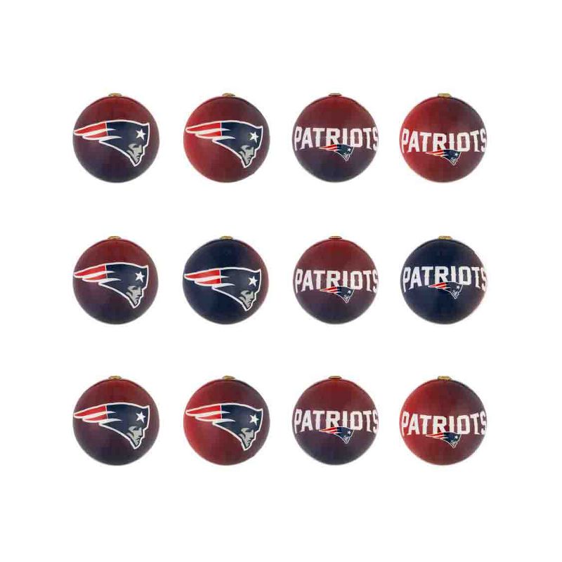 Evergreen Holiday Ball Ornaments, Set of 12, New England Patriots, 1 of 5