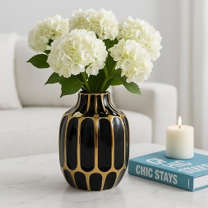 Sculptural Ceramic Flower Vase for Office, Living Room Decor, Table, and Bedroom Display - House Decor with Style for Any Space - 1 of 4