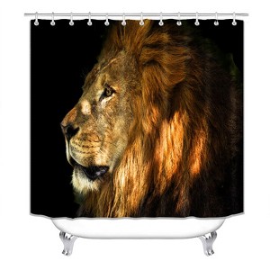 Golden Lion Shower Curtains for Bathroom Waterproof Fabric Bath Curtain Durable Soft Stylish Bathroom Decor 72x72 Inch - 1 of 1