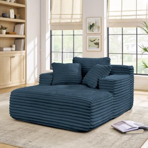 Sleeper Sofa Couch Glam Style Compressible Foam Upholstery for Living Room with Deep Seat and Pillows - 3irtyhousy - 1 of 4