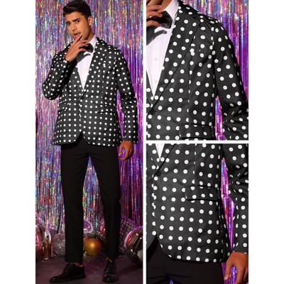 Lars Amadeus Men's Classic Slim Fit One Button Polka Dots Blazers