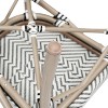 Emma & Oliver Massalia Indoor/Outdoor Stacking Thonet Bistro Style Chair with Arms, Textilene Seat and Bamboo Finished Metal Frame - 3 of 4