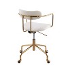 TiramisuBest Contemporary Cream Velvet Office Chair, Adjustable Height, 360 Swivel, Gold Frame, 5 - Star Base - 3 of 4