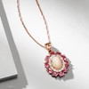 Ross-Simons Opal and 2.50 ct. t.w. Pink Tourmaline Pendant Necklace With 1.00 ct. t.w. White Topaz in 18kt Rose Gold Over Sterling - 2 of 3