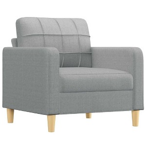 vidaXL Light Gray Single Seater Sofa Chair - Breathable Fabric with Robust Metal Frame - Modern Design for Living Room or Bedroom - 1 of 4