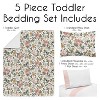 Sweet Jojo Designs Girl Toddler Bedding Set Vintage Floral Pink Green and Yellow 5 pc - 3 of 4