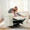 Rocking Recliner Chair,360¡ã Swivel Rocker Chair for Living Room,Upholstered Fabric Glider Nursery Chair with Side Pockets for Small Spaces - 2 of 4