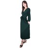 Anna-Kaci Women's Long Sleeve V-Neck Maxi Dress with Pleated Skirt and Waist Tie - 3 of 4