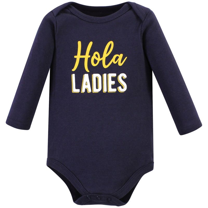 Hudson Baby Infant Boy Cotton Bodysuit, Pant and Shoe Set, Hola Ladies Long Sleeve, 4 of 6