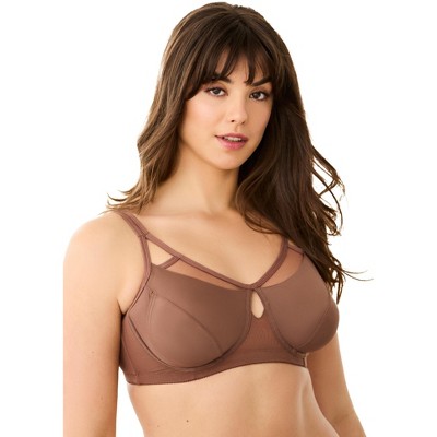 Comfort Choice Women's Plus Size Full Coverage Mesh Side Wire Bra