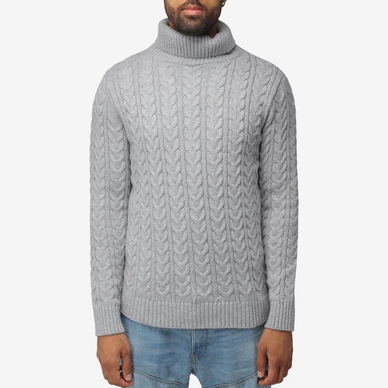 X RAY Men's Cable Knit Roll Neck Sweater(Available in Big & Tall), 1 of 6