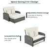 JUJABU PE Wicker Double Chaise Lounge with Adjustable Back and Cushions, Free Furniture Protection Cover - 4 of 4