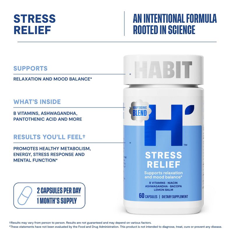 HABIT Stress Relief Capsules - 60ct, 5 of 10