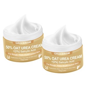 Grocerism 50% Oat Urea Cream with Hyaluronic Acid & Aloe Vera - Soothing Repair for Sensitive Dry Skin - Hand & Foot Cream - 1 of 4