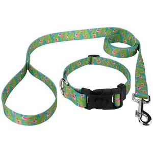 Country Brook Petz Deluxe Flamingos Dog Collar and Leash - 1 of 4