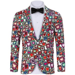 Tuxedo Jackets for Men One Button Slim Fit Formal Suits Blazer with Bow Tie Formal Blazer for Men - 1 of 4