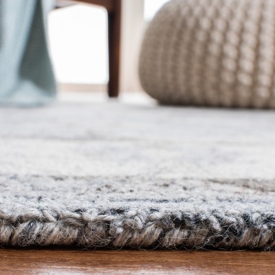 Ivory and Gray Handmade Wool Tufted Area Rug