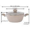Lorren Home Trends Casserole Pot with Glass Lid, Beige Speckled, PFOA-Free, Dishwasher Safe, 5 Qt, Multi-Surface Compatible - 2 of 4
