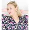 LA LEELA Women's Mini Loose Beachwear Vacation Bathing Suit Summer Swimsuit Cover Ups Mini Wrap Dresses Medium-Large Black, Floral - 3 of 4