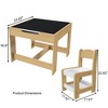 LOVSON 3-in-1 Children's Study Desk and Chair Set, Multifunctional Activity Table with Removable Chalkboard Top, Suitable for Drawing/Reading/Playing - 3 of 4