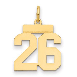 Black Bow Jewelry 14k Yellow Gold, Athletic Collection, Small Polished Number 26 Pendant - 1 of 3