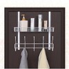 NEX 1 Tier Over the Door Wired Shelf Bath Organizer with Mesh Basket White: Clothesline Storage Solution - 2 of 4